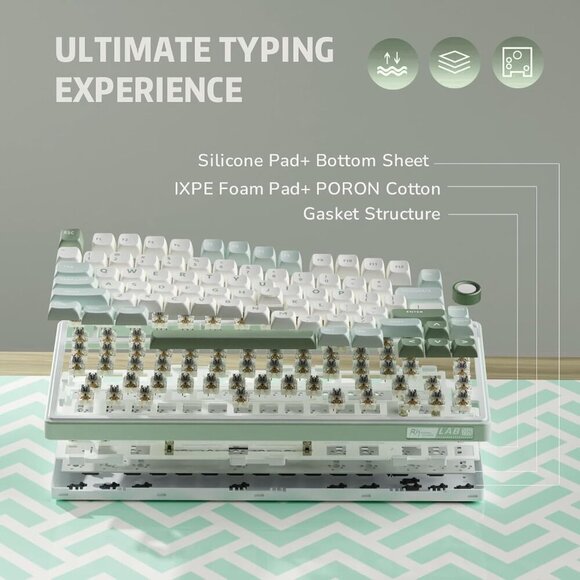 R75 Mechanical Keyboard Wired with Volume Knob, 75% Custom Gaming Keyboard Gaske - Picture 5 of 9